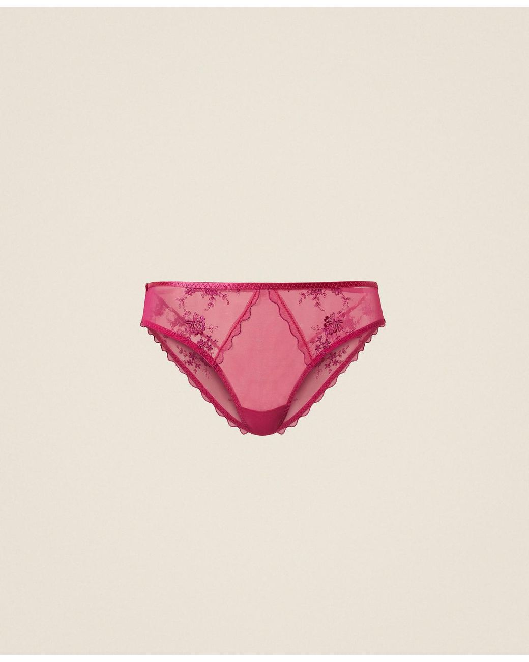 Twinset Pink Floral Tulle Briefs