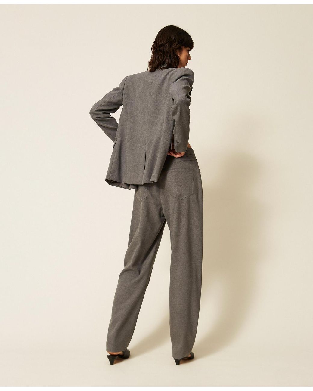 Twinset Natural Flannel Balloon Trousers