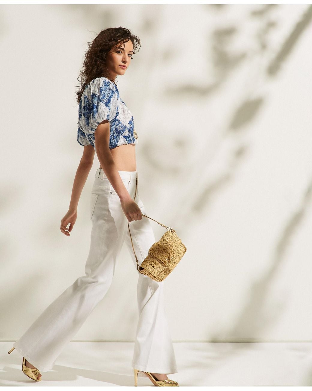 Twinset Natural Cotton Bull Flared Trousers