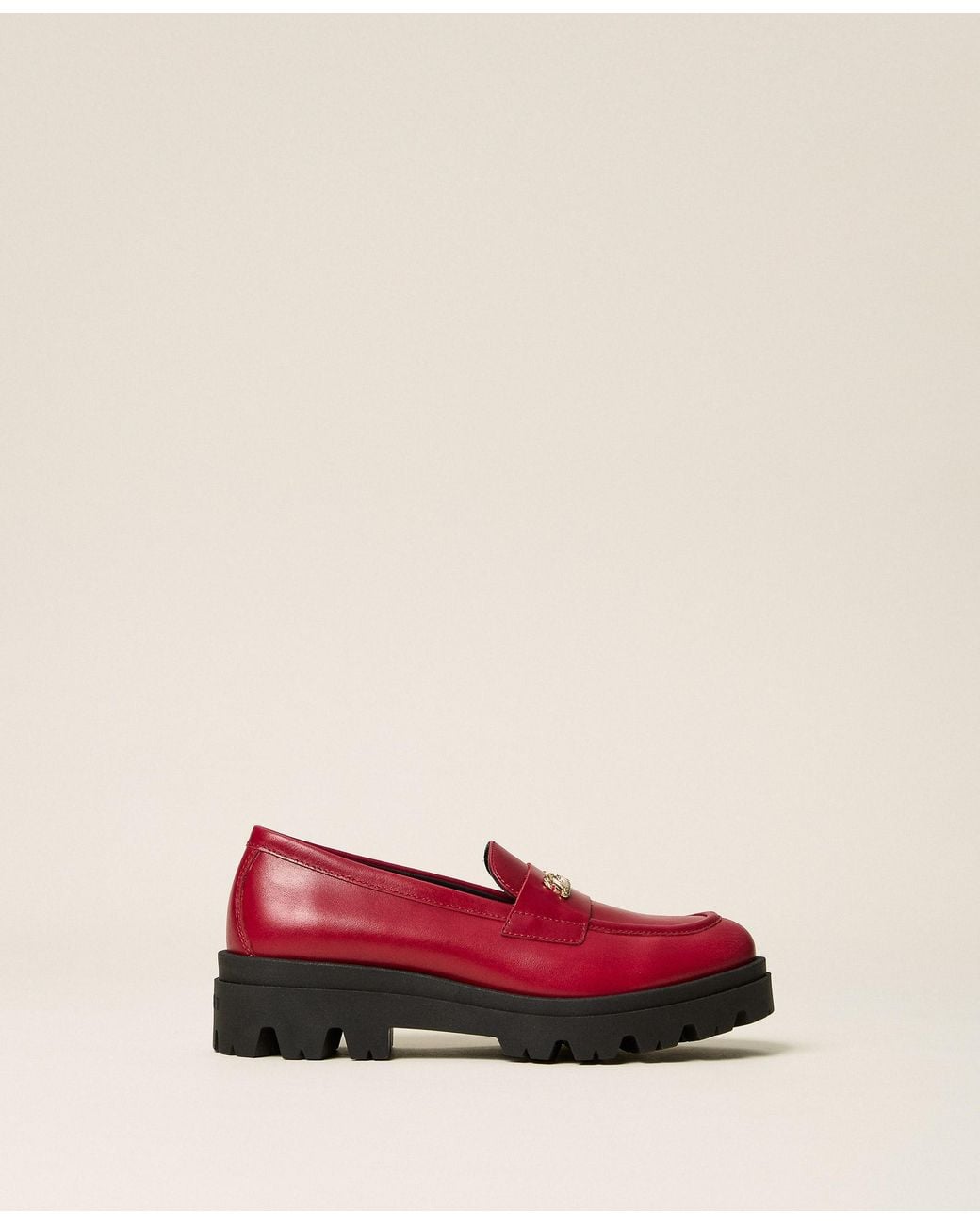Twinset Pink Leather Loafers