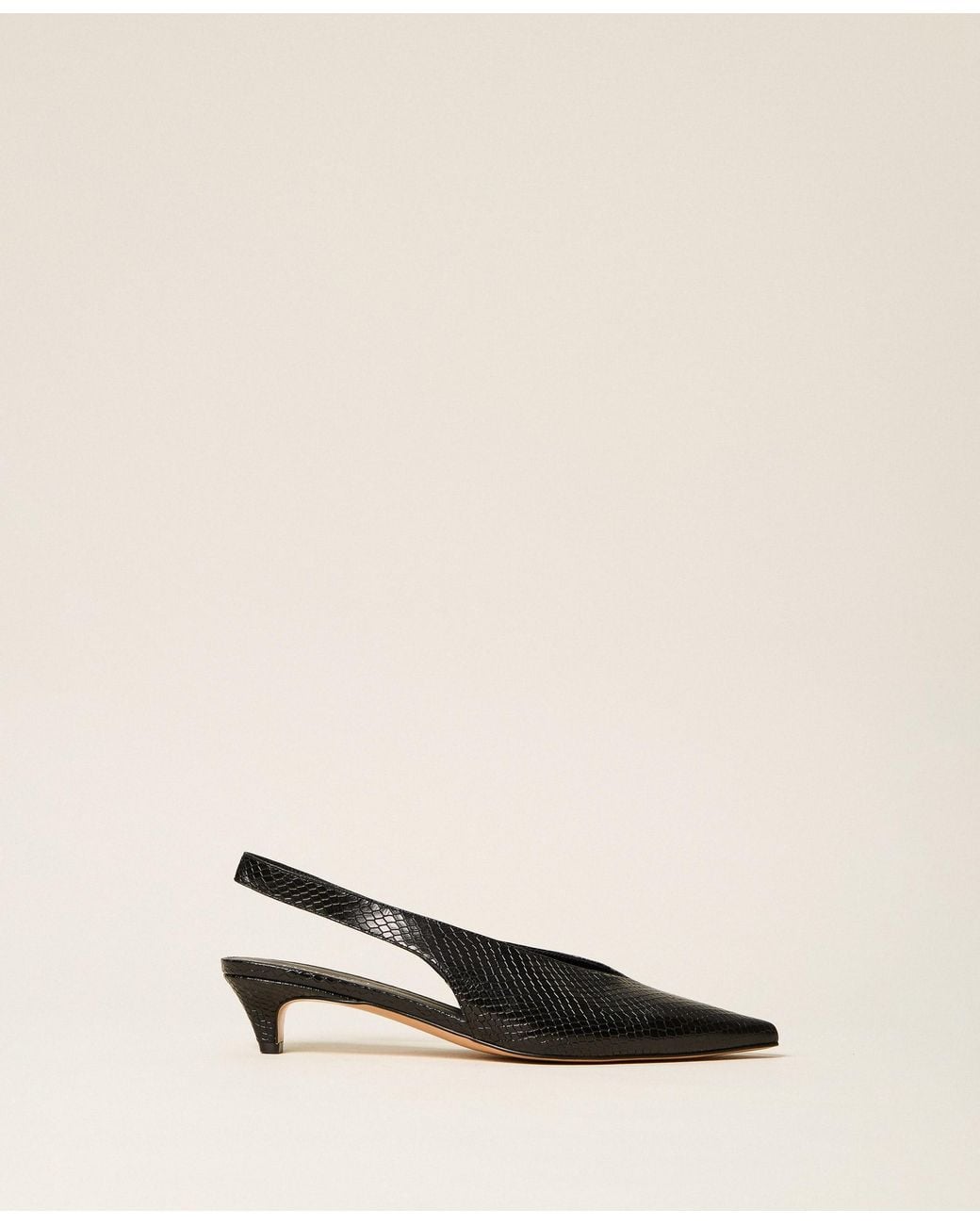 Twinset Natural Leather Slingbacks