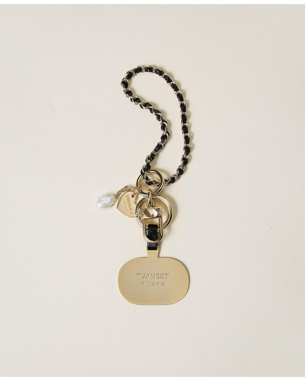 Twinset Natural Cell Phone Holder With Logo Plate