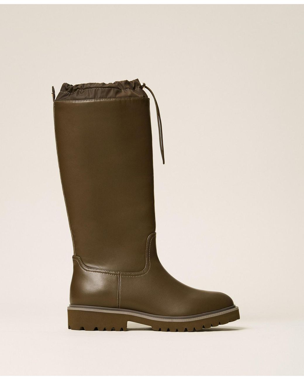 Twinset Green Wellington Boots With Drawstring