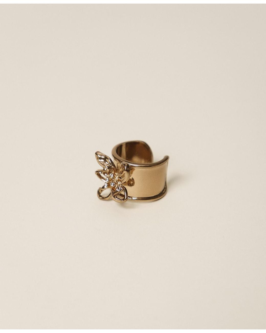 Anello Con Fiore E Strass di Twinset in Natural