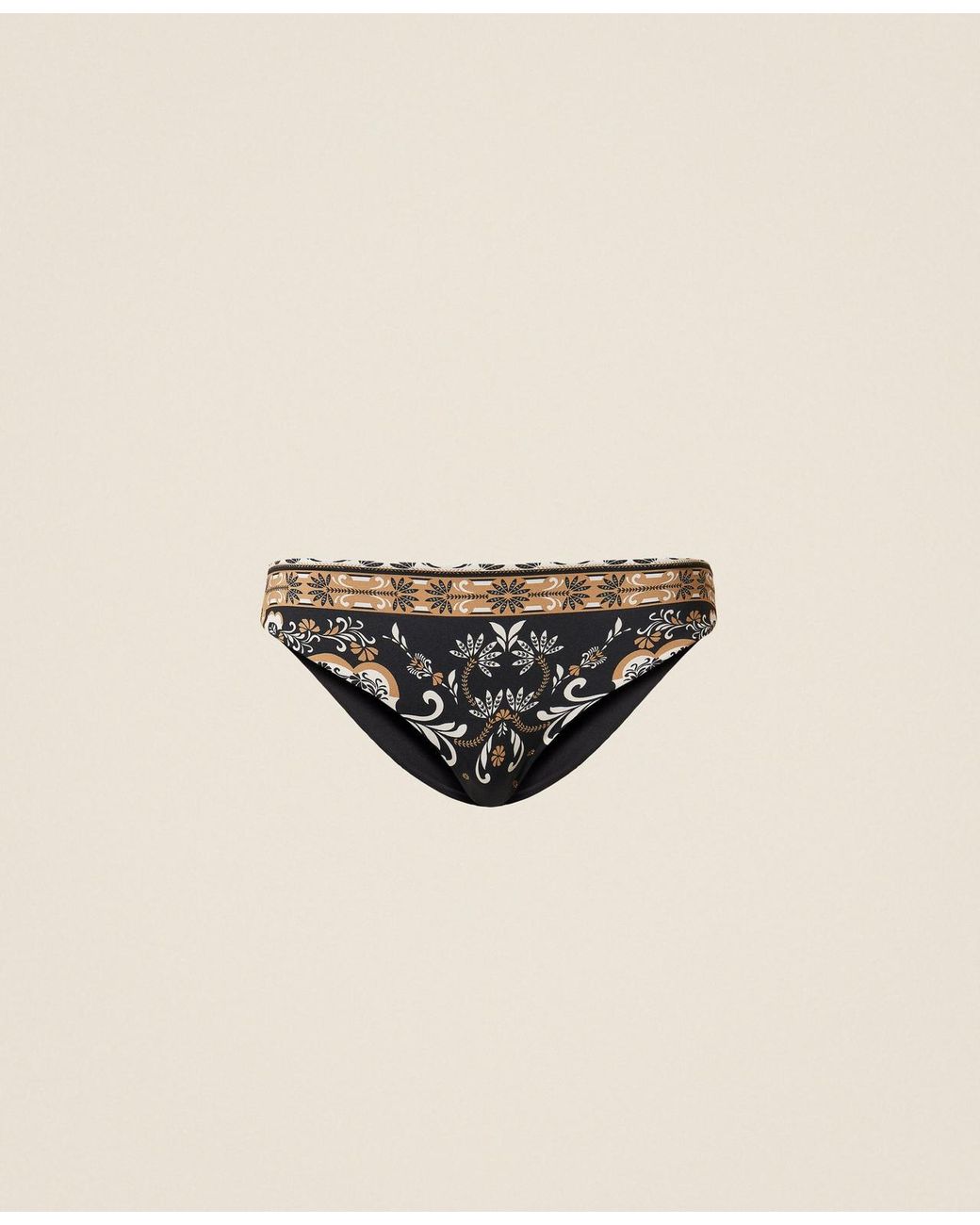 Twinset Natural Bikini Bottom With Foulard Print