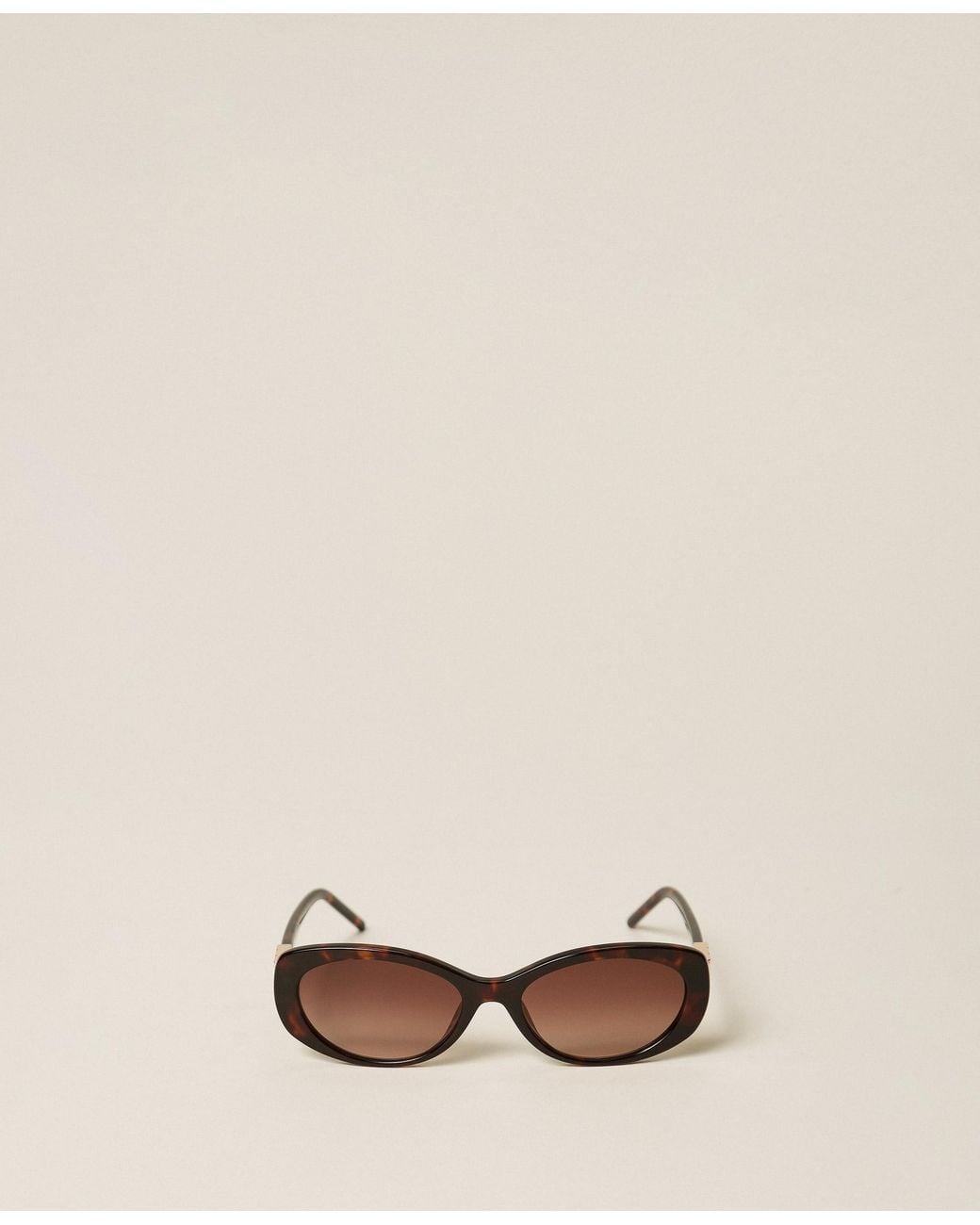 Twinset Natural Oval-Shaped Acetate Sunglasses