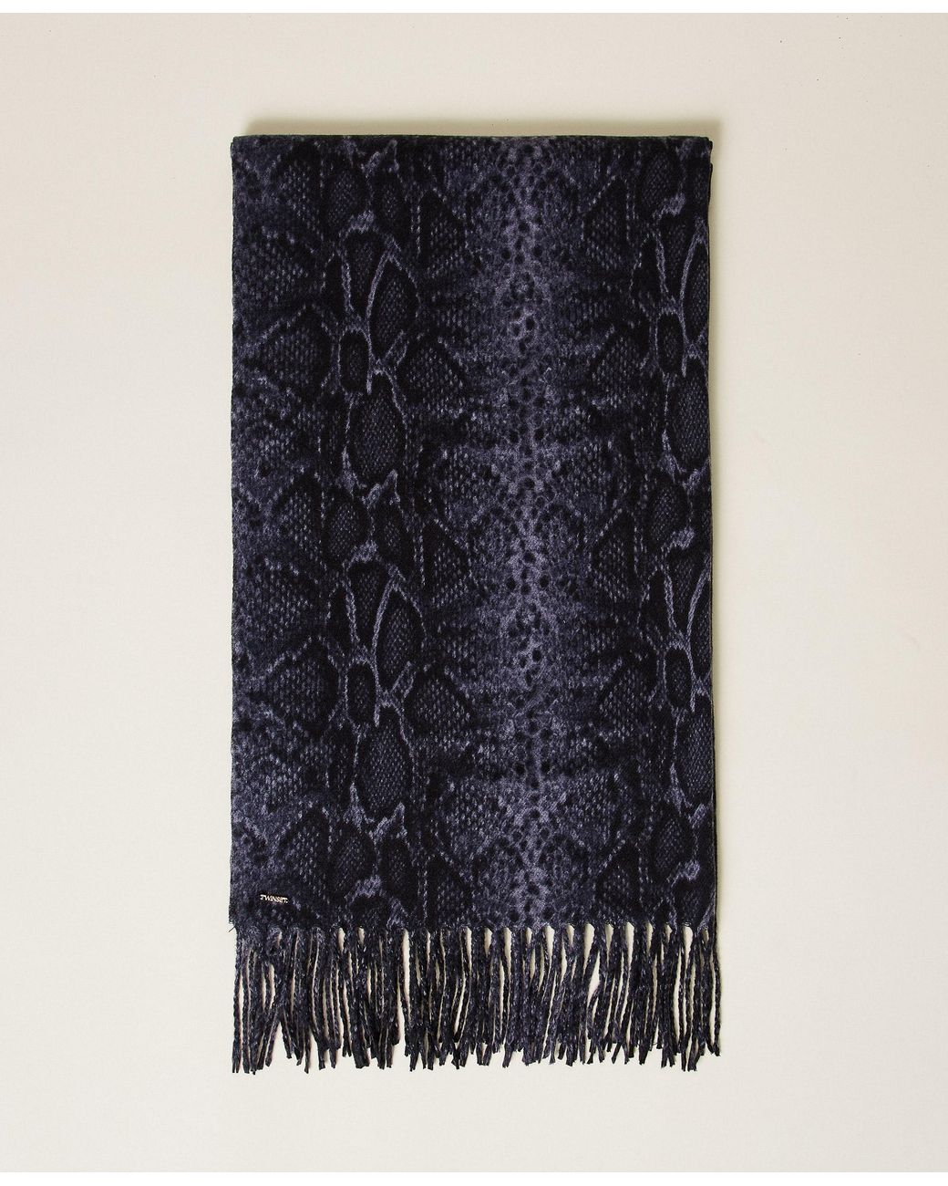 Twinset Blue Animal Print Stole