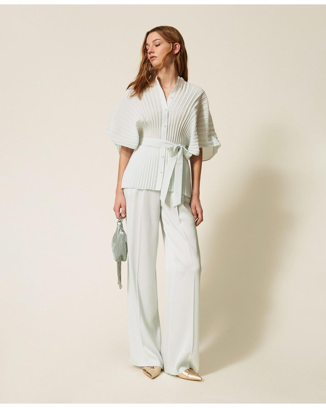 Twinset Natural Recycled Crêpe De Chine Shirt