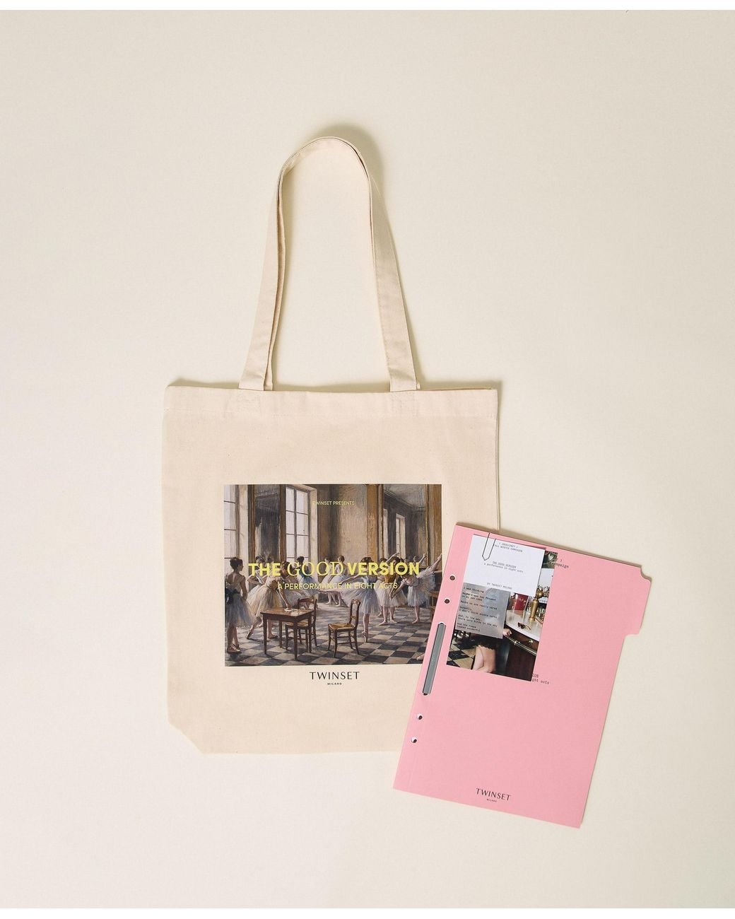 Twinset Natural Twill Tote Bag With Print