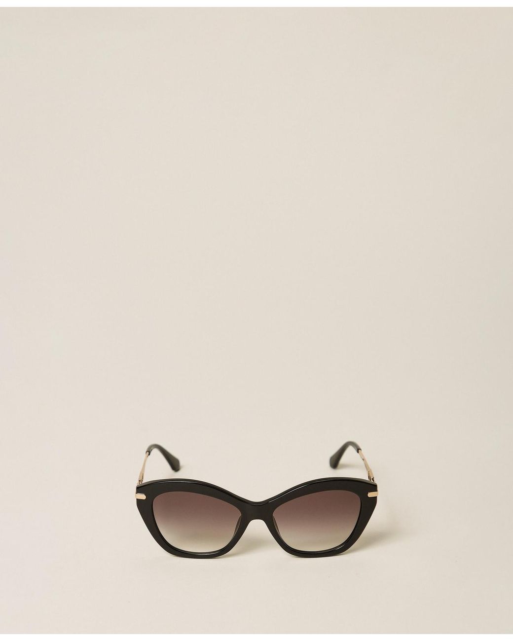Twinset Natural Butterfly-Shaped Acetate Sunglasses