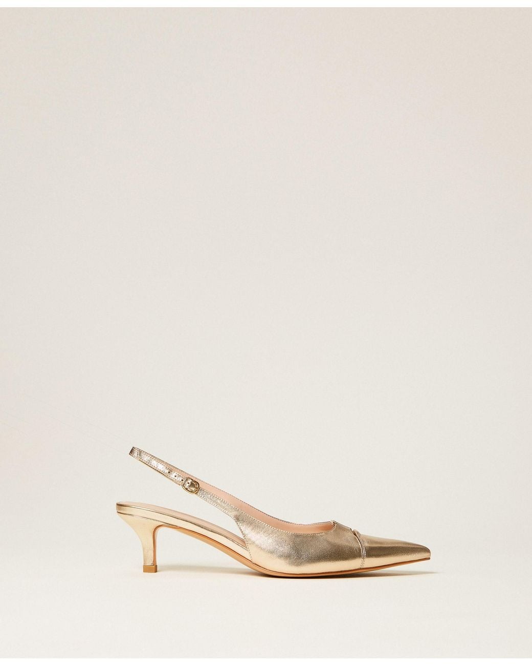 Twinset Natural Leather Sling Backs