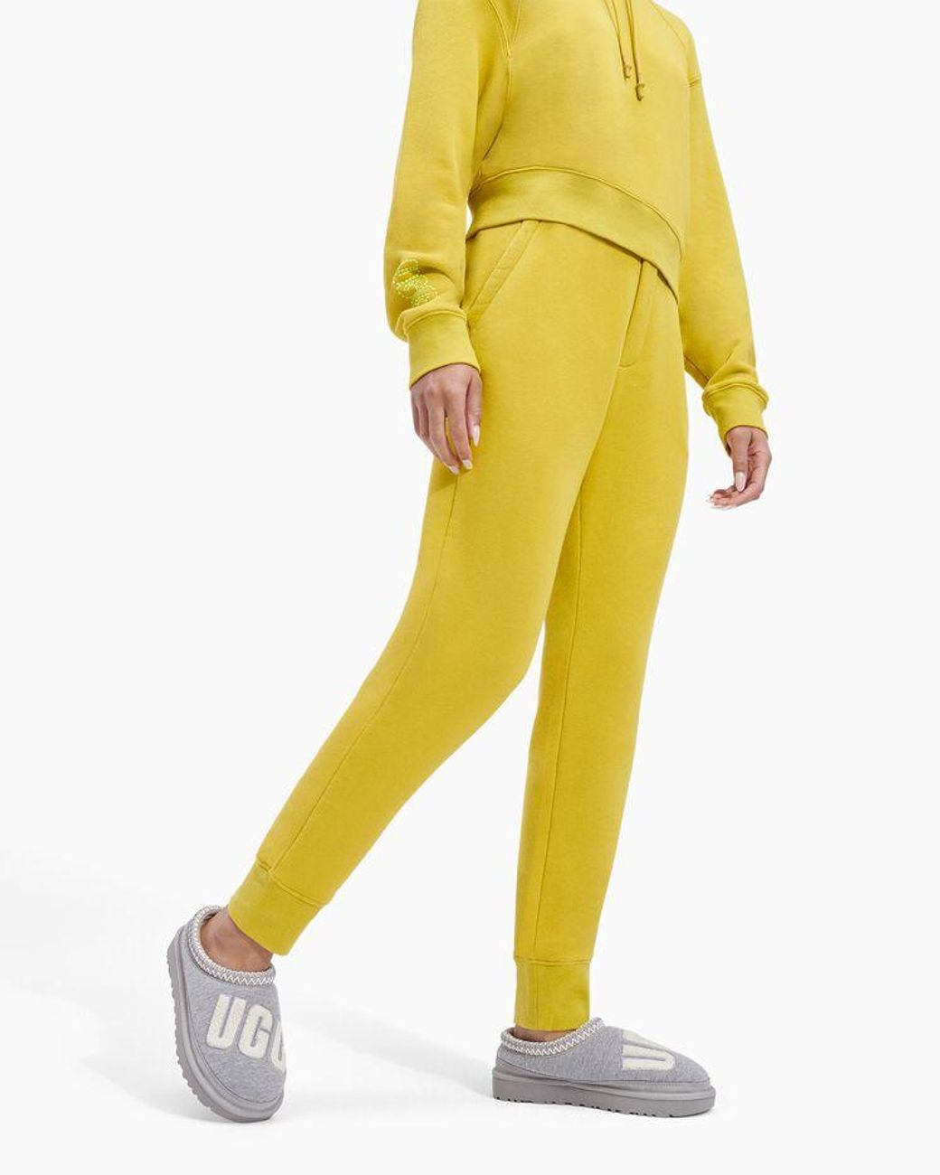 UGG Tasman Fur Jersey Cozy in Yellow Lyst