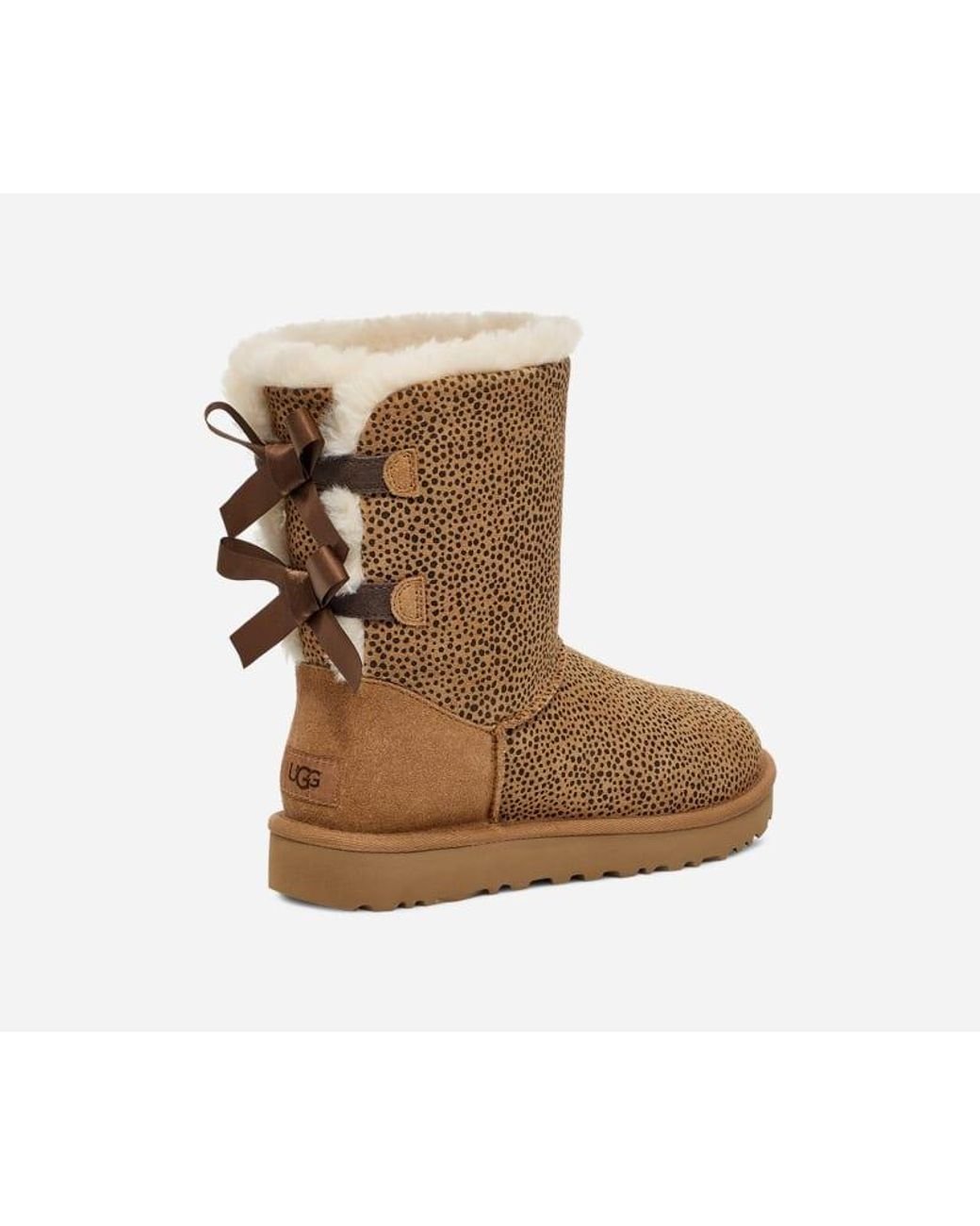 UGG ® Bailey Bow Micro Cheetah Suede Classic Boots in Brown