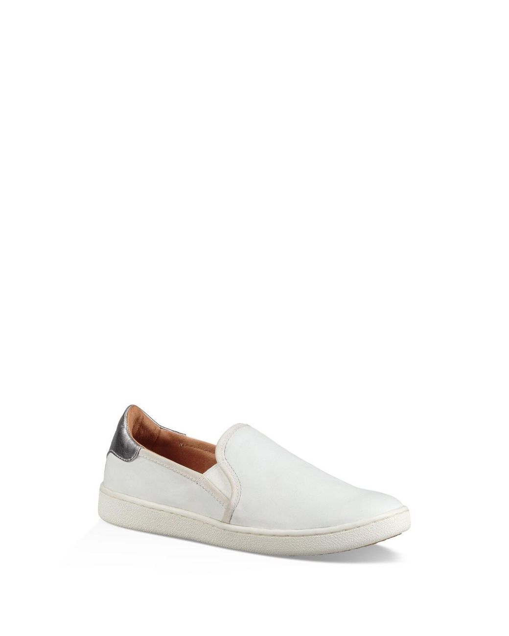 UGG Cas Slip-on Leather Sneakers in White | Lyst