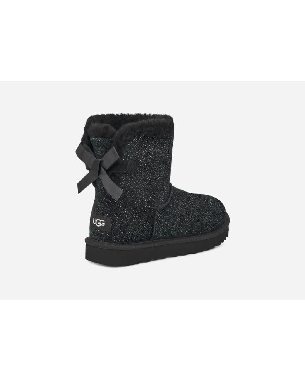 UGG Mini Bailey Bow Twinkle Suede Classic Boots in Black Lyst