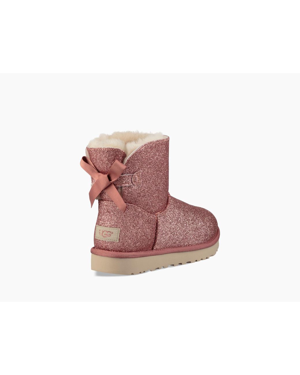 UGG Mini Bailey Bow Sparkle Boot in Pink | Lyst