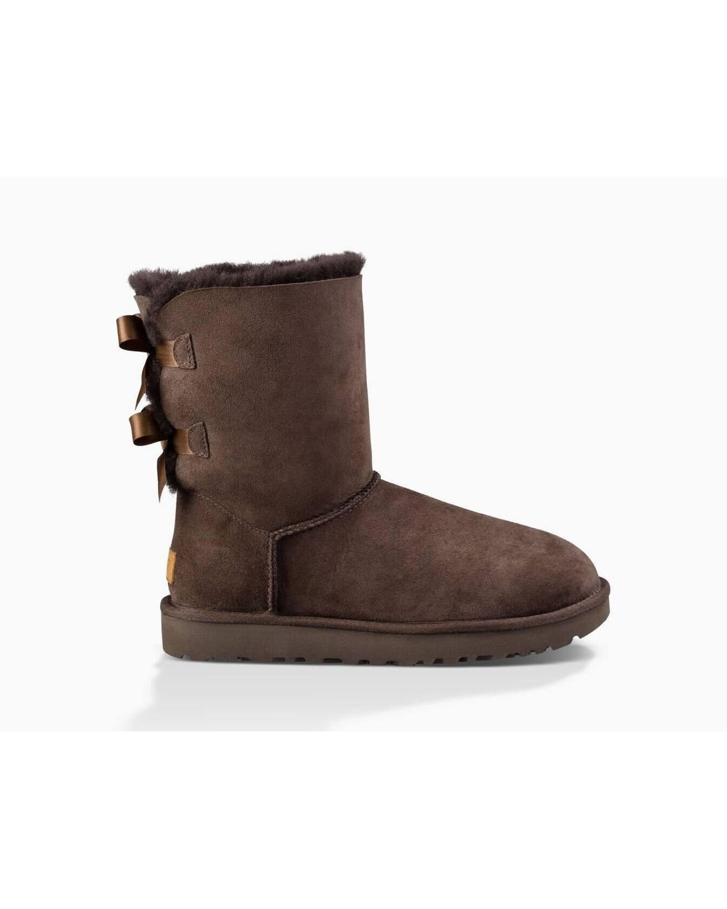 UGG Denim Bailey Bow Ii Boot in Chocolate (Brown) | Lyst