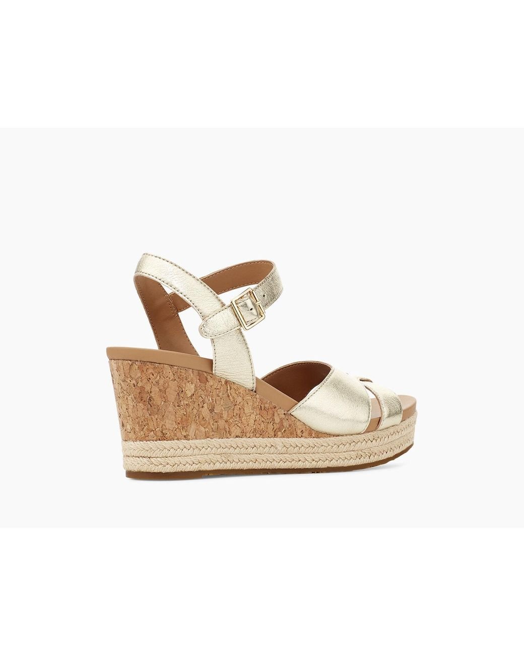 UGG Cloverdale Metallic Leather Wedge Lyst UK