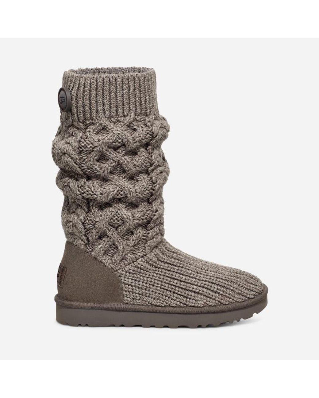 UGG Classic Cardi Cabled Knit Classic Boots in Grey Lyst UK