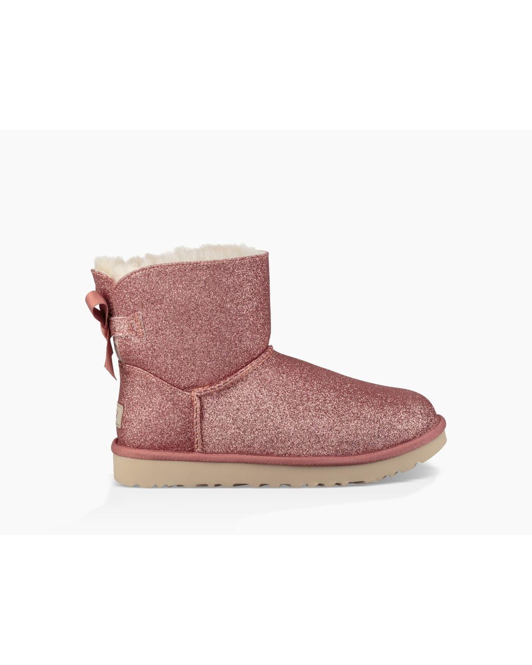UGG Mini Bailey Bow Sparkle Boot in Pink | Lyst
