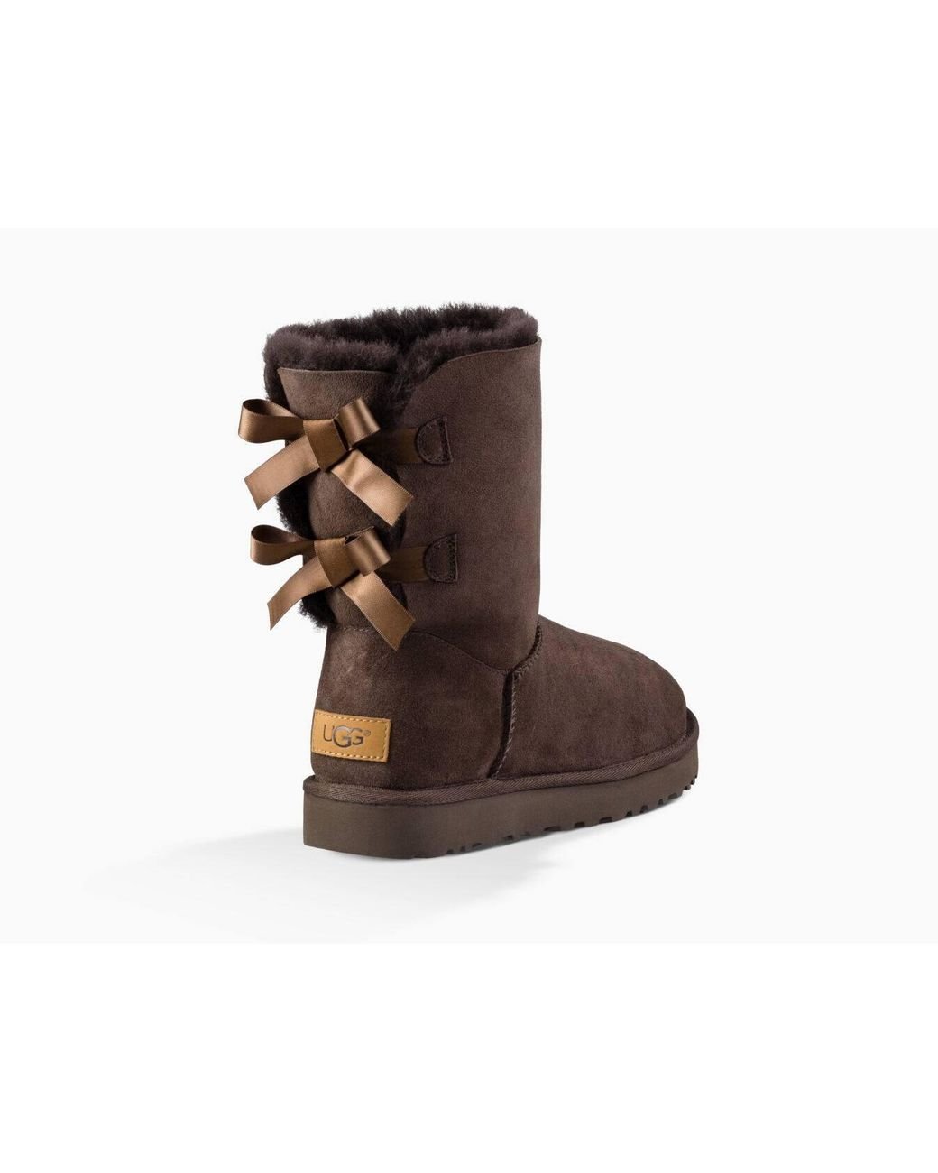 UGG Denim Bailey Bow Ii Boot in Chocolate (Brown) | Lyst