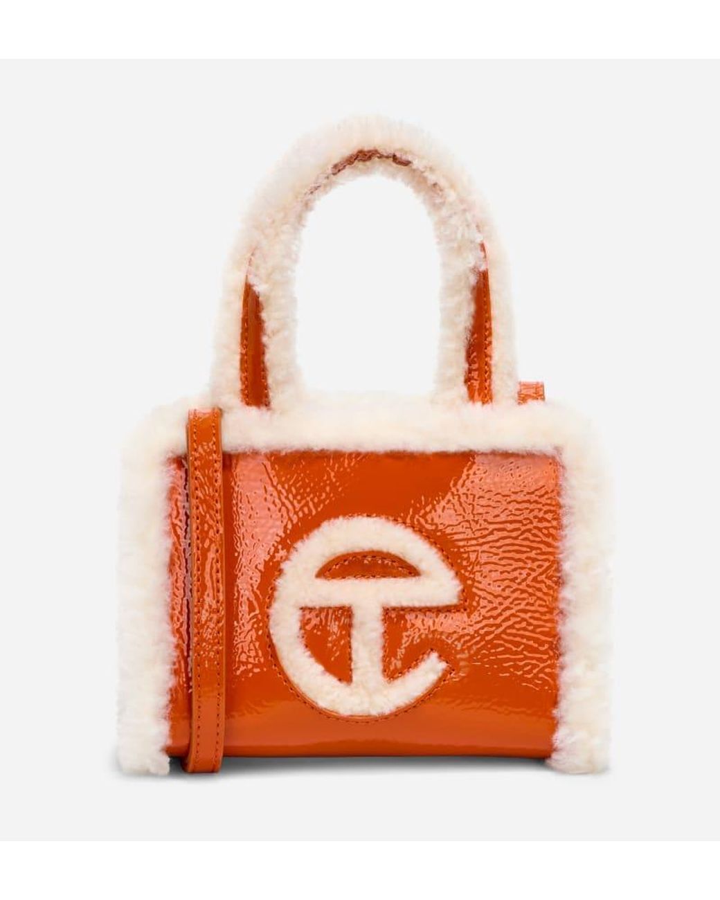 UGG X Telfar Small Shopper Crinkle Leather/sheepskin Handbags in Orange |  Lyst