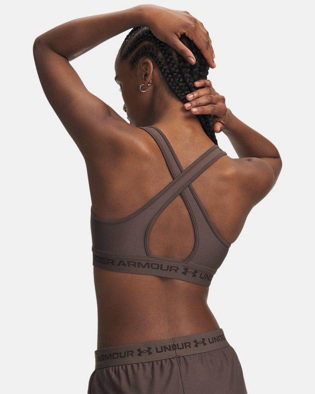 Under Armour Brown Crossback Mid Sports Bra