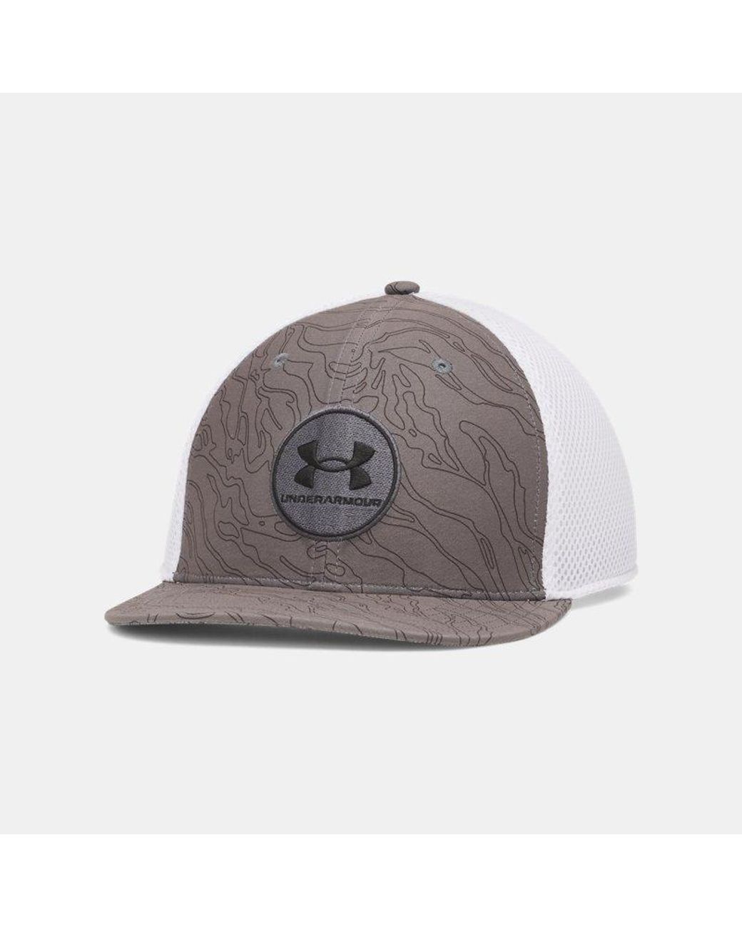 Under Armour Gray Drive Mid Stretch Fit Cap Castlerock for men