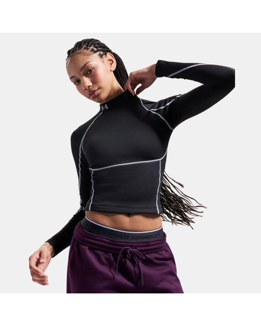 Under Armour Blue Coldgear Neolast Mock Long Sleeve Ultimate Reflective
