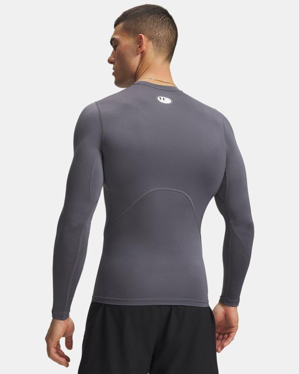 Under Armour Gray Heatgear Compression Long Sleeve Castlerock for men