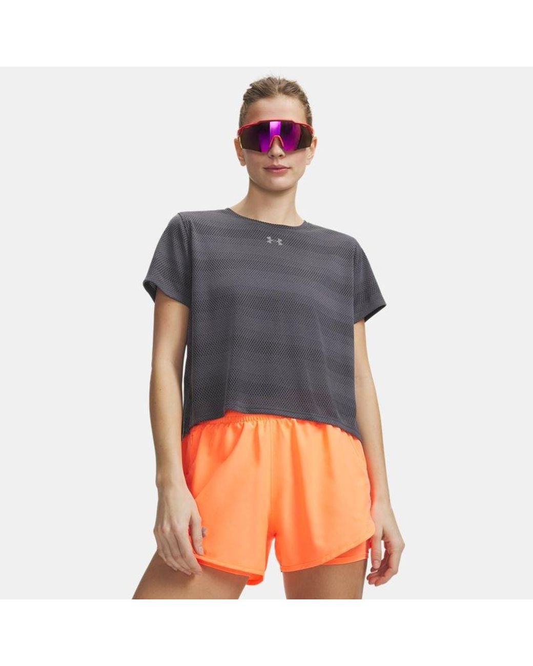 Under Armour Gray Velociti Short Sleeve Castlerock Reflective