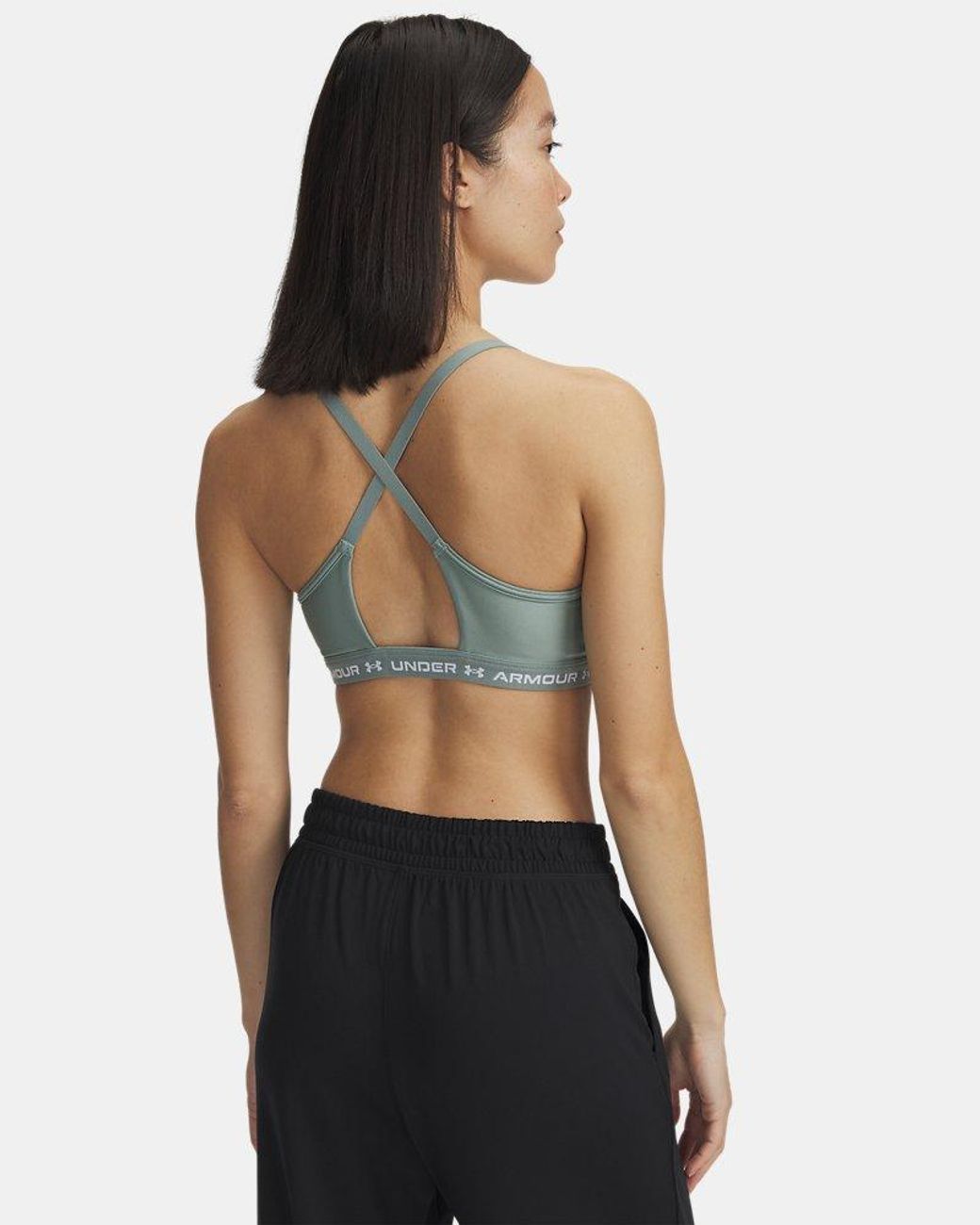 Under Armour Green Crossback Low Sports Bra Silica