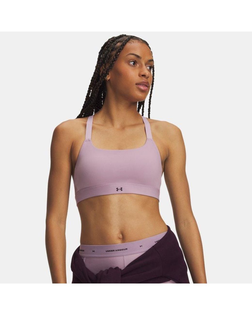 Under Armour Purple Effortless Mid Sports Bra Mauve Echo