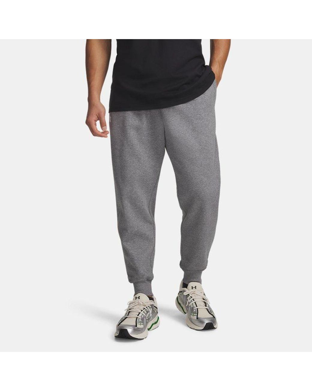Under Armour Gray Rival Fleece Joggers Castlerock Light Heather for men