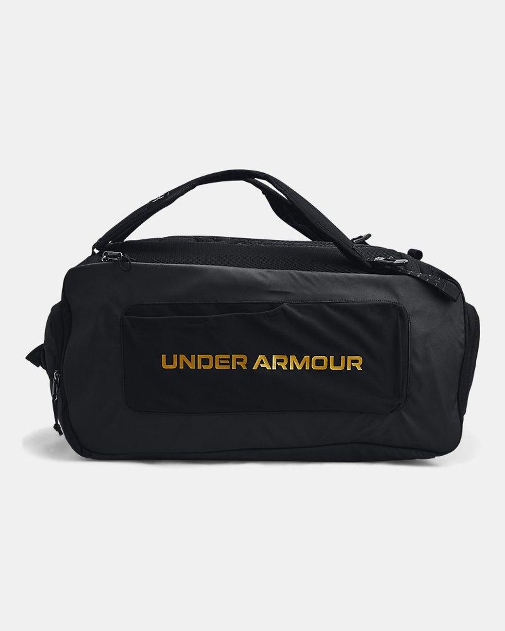 Under Armour Black Contain Duo Medium Backpack Duffle Metallic