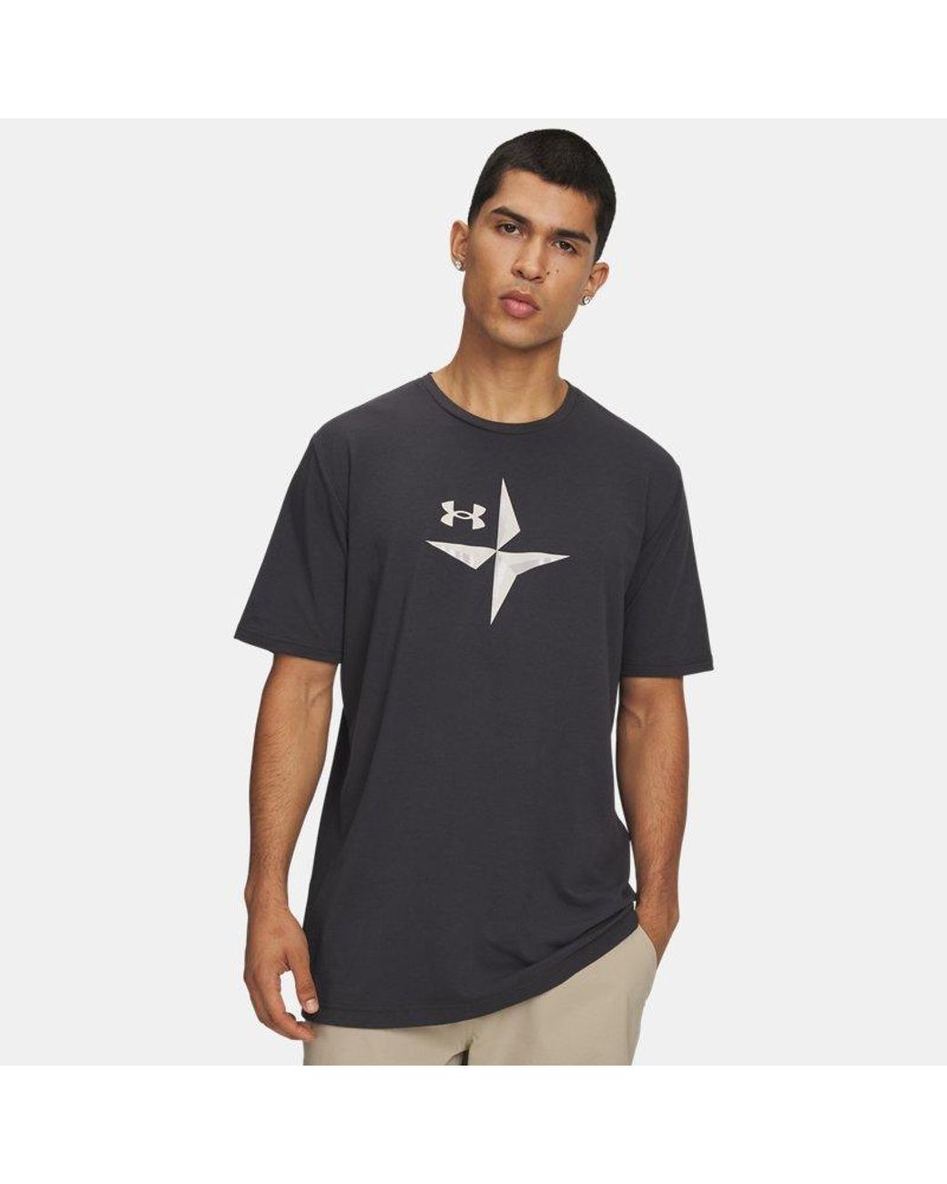 Under Armour Black Explor Graphic Short Sleeve Anthracite Summit for men