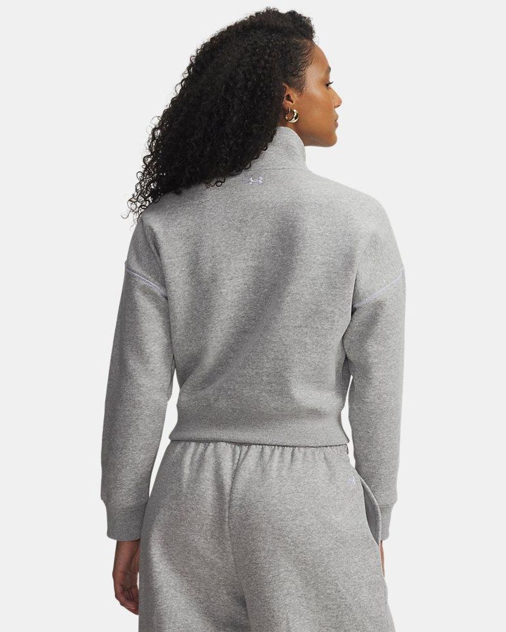 Under Armour Gray Rival Fleece Script ½ Zip Mod Light Heather