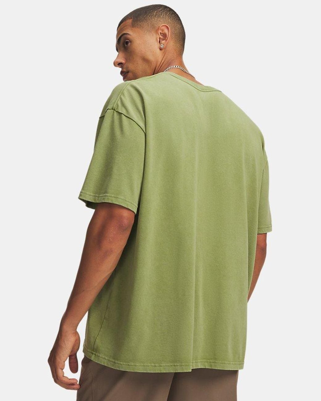 Under Armour Green Ua Heavyweight Wash Oversized Short Sleeve for men