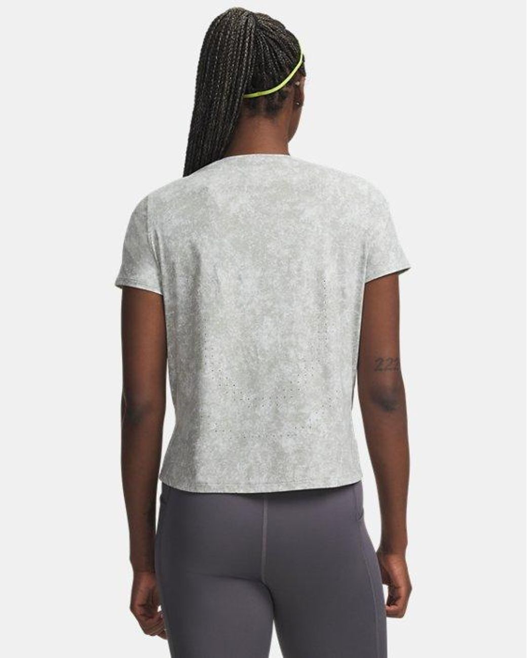 Under Armour Velociti Pro Printed Damesshirt Met Korte Mouwen Titanium Reflecterend in het Gray