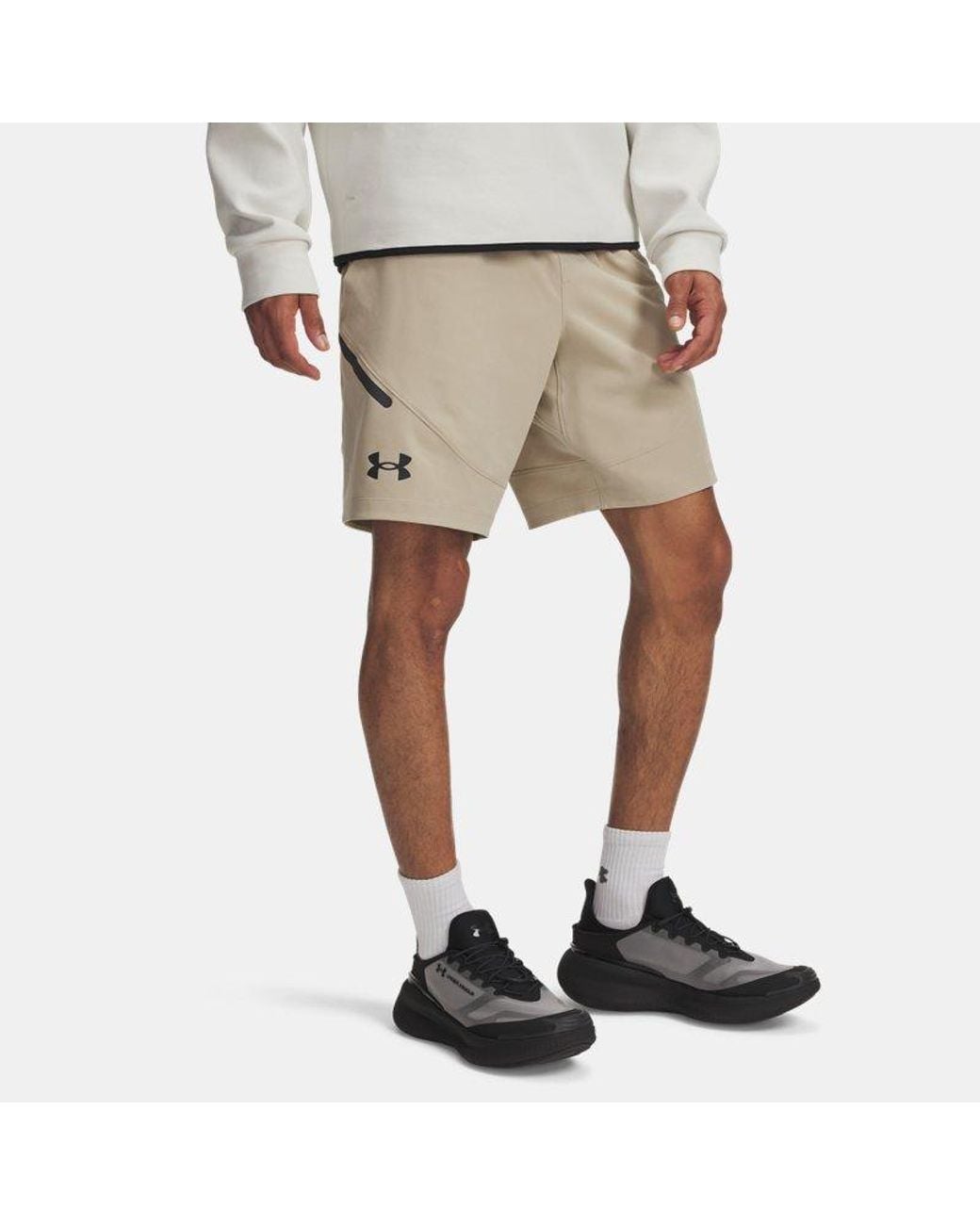 Under Armour Black Unstoppable 8" Shorts City Khaki for men
