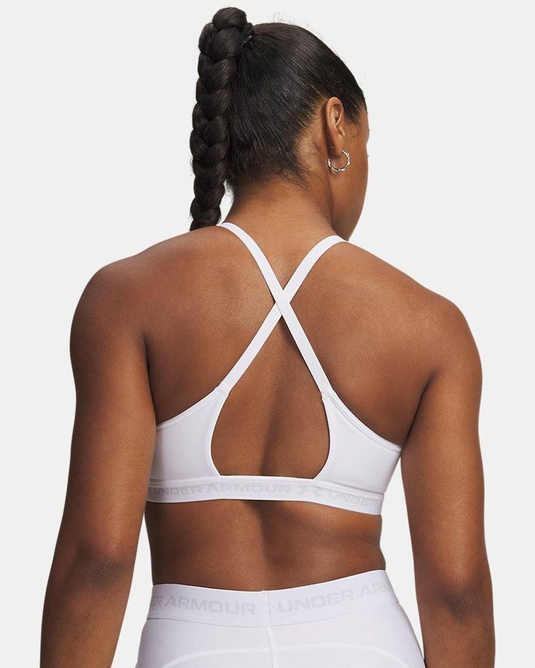 Under Armour White S Crossback Low Impact Sports Bra,