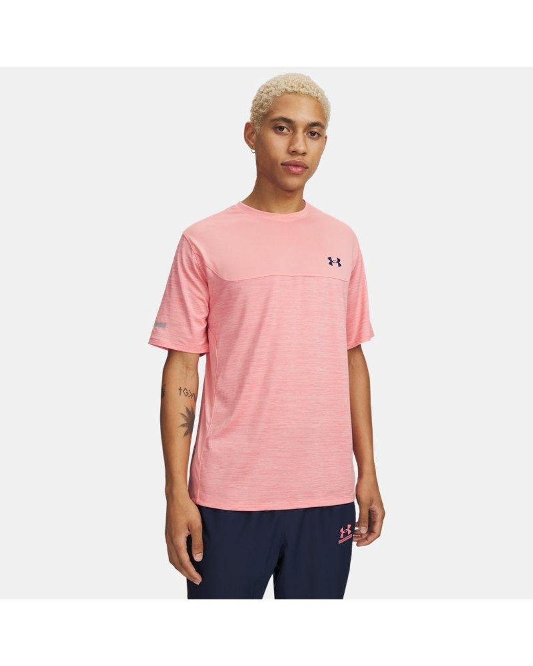 Under Armour Pink Tech Utility Short Sleeve Posh Academy for men