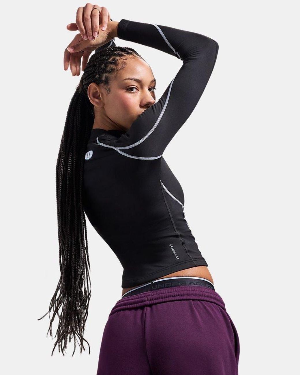 Under Armour Blue Coldgear Neolast Mock Long Sleeve Ultimate Reflective