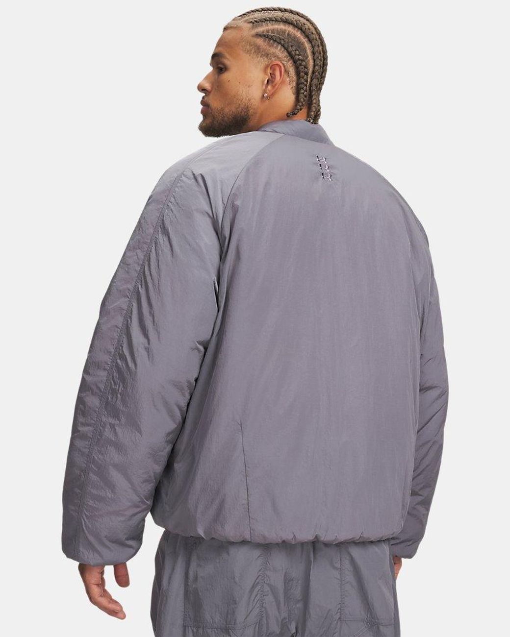 Under Armour Gray Hoops Woven Jacket Titan Team Titan for men