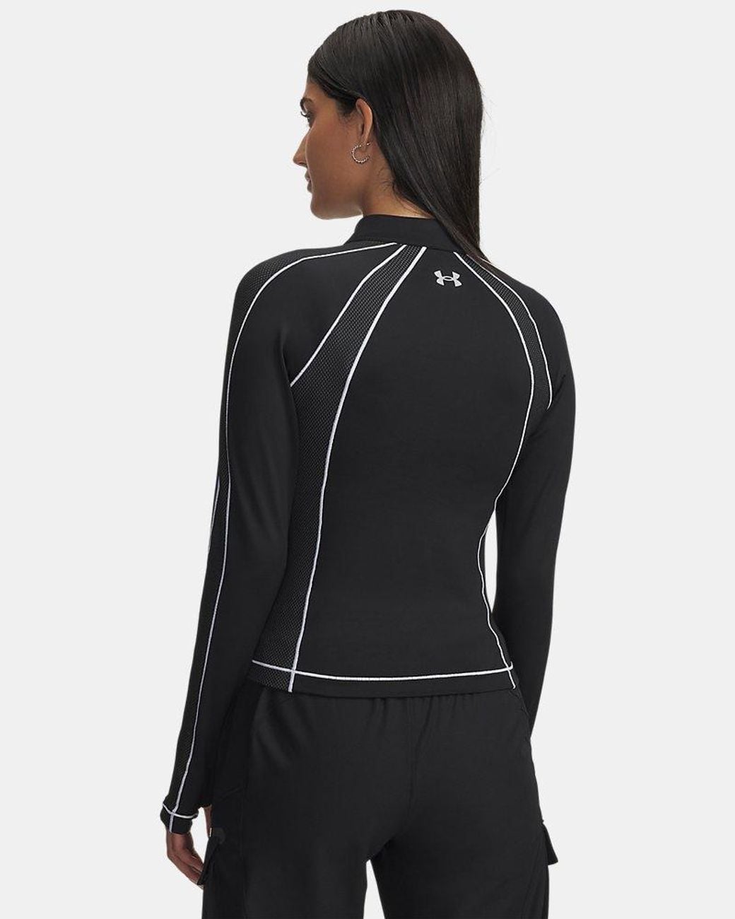 Under Armour Black Coldgear Textured ½ Zip Metallic