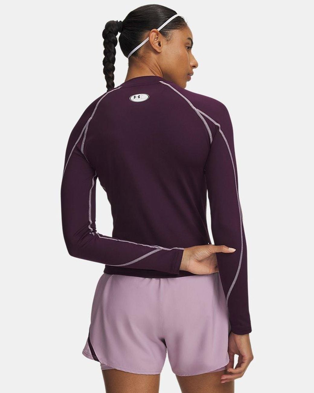 Under Armour Purple Coldgear Neolast Mock Long Sleeve Echo Reflective