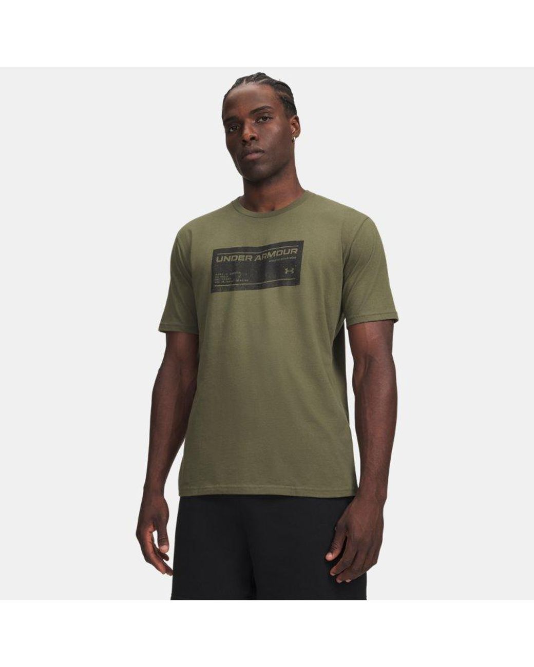 Under Armour Green Ua Box Wordmark Label Short Sleeve for men