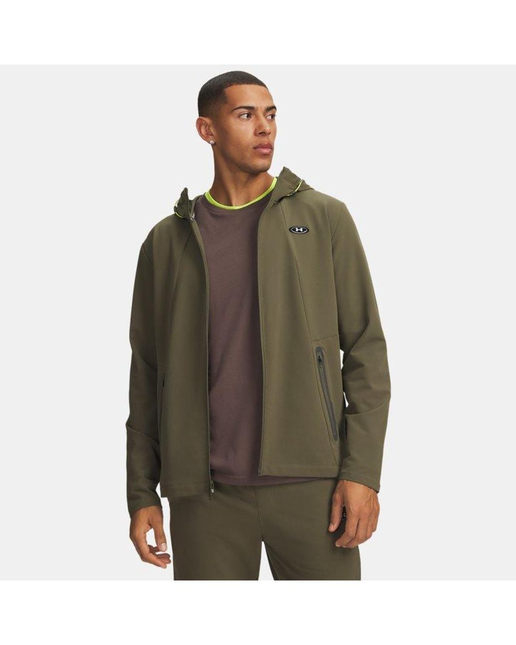 Under Armour Green Utility Woven Winterized Full Zip Marine Od Marine Od for men