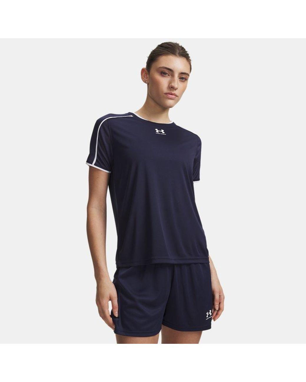 Under Armour Blue Challenger Train Short Sleeve Midnight