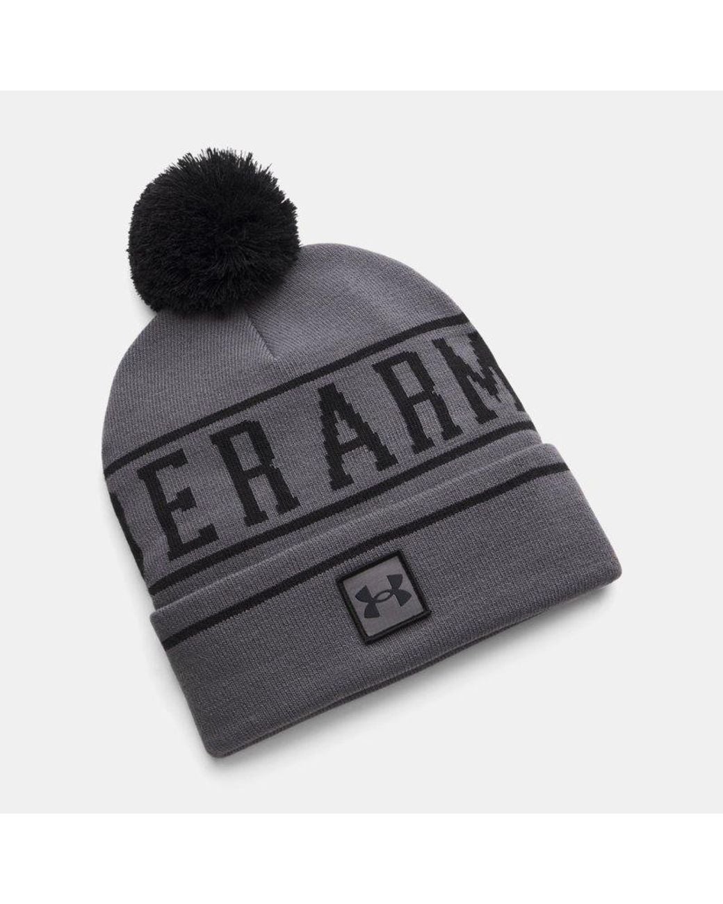 Under Armour Black Halftime Pom Beanie Castlerock for men